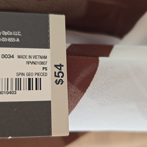 WORTHINGTON WOMEN'S BROWN & WHITE FRONT BUTTON LONG SLEEVE BLOUSE PETITE SMALL - Picture 6 of 16